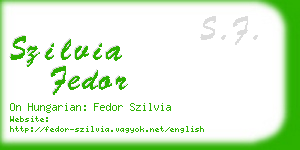 szilvia fedor business card